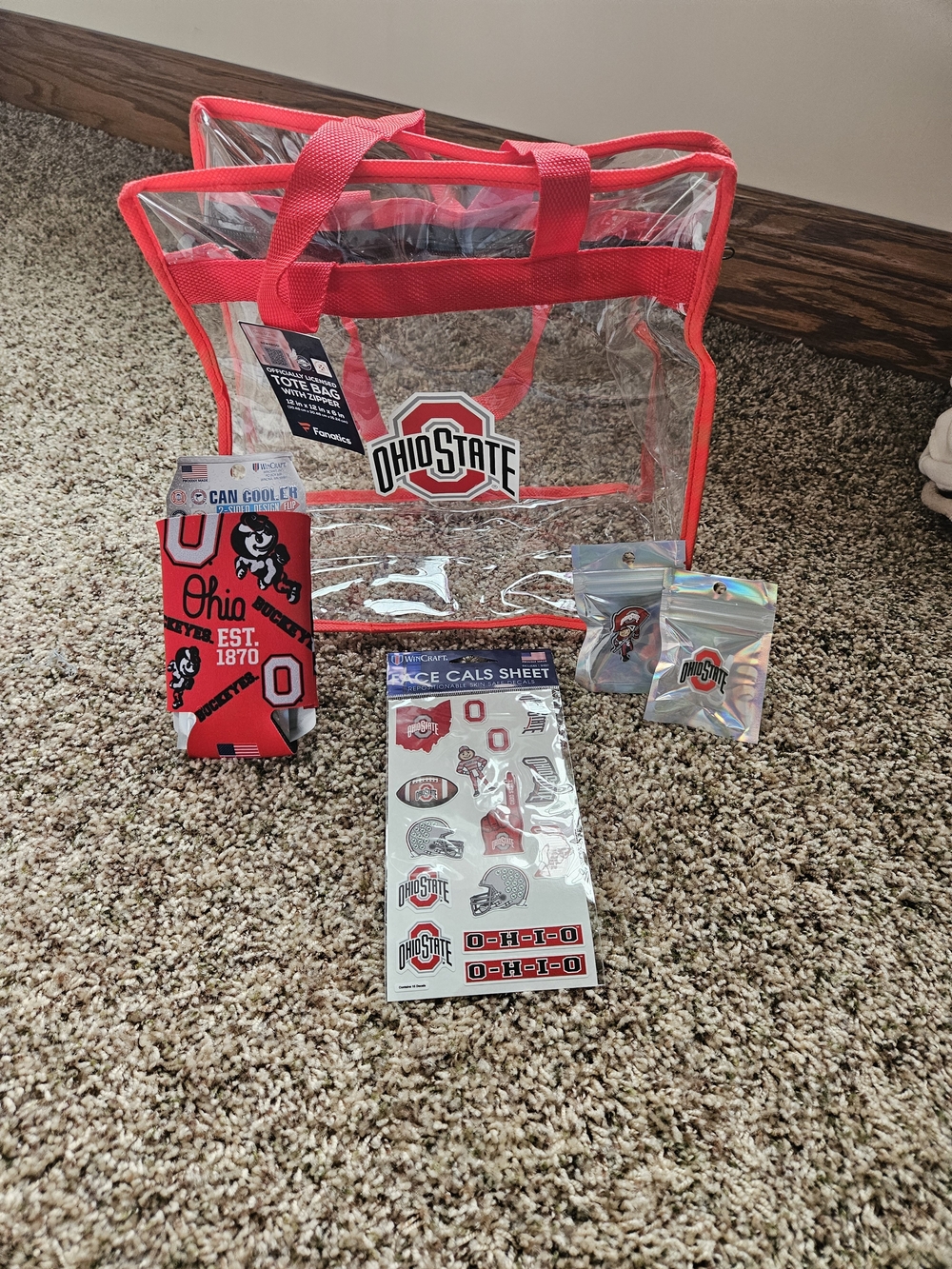 Ohio State Clear Tote Bag with Red Trim - Game Day Accessory